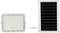 Lampe solaire avec panneau pour extérieur, à gauche une lampe LED avec de nombreuses petites lumières, à droite un panneau solaire rectangulaire.