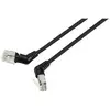 Renkforce RF-6071546 RJ45 Câble réseau, câble patch CAT 6a F/UTP 0.50 m noir contacts enfichables orientables à 360°, câble de sortie coudé 1 pc(s)