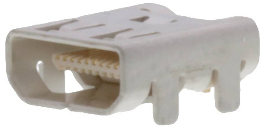 Une image rapprochée d'un connecteur électrique en plastique blanc avec plusieurs fentes, utilisé pour connecter des câbles dans les appareils électroniques.