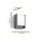 'Luminaire extérieur avec détecteur de mouvement, rectangulaire, boîtier gris. Dimensions : 220 mm de hauteur, 165 mm de largeur, 75 mm de profondeur.'