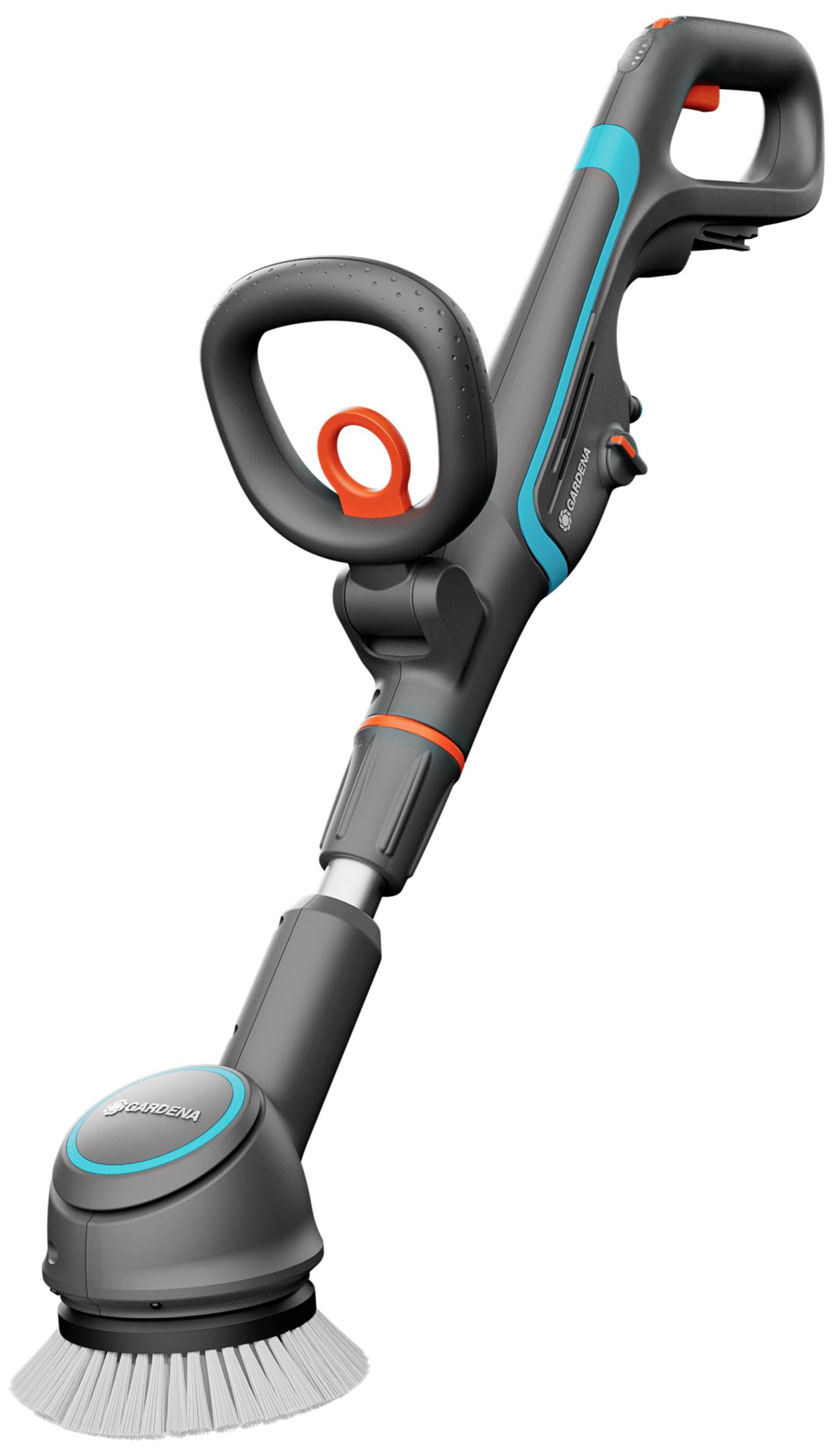 Brosse de nettoyage électrique avec poignée ergonomique et brosse rotative. Idéale pour nettoyer les endroits difficiles d'accès.