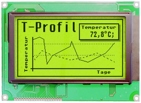 Display Elektronik Écran graphique   jaune-vert 240 x 128 Pixel (l x H x P) 144.00 x 104.00 x 14.3 mm
