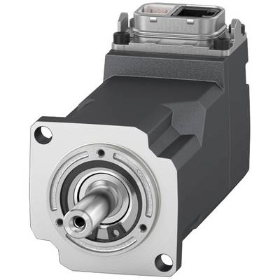 Un moteur servo électrique compact avec un boîtier rectangulaire et un avant en métal. Des connexions sont situées sur le dessus.
