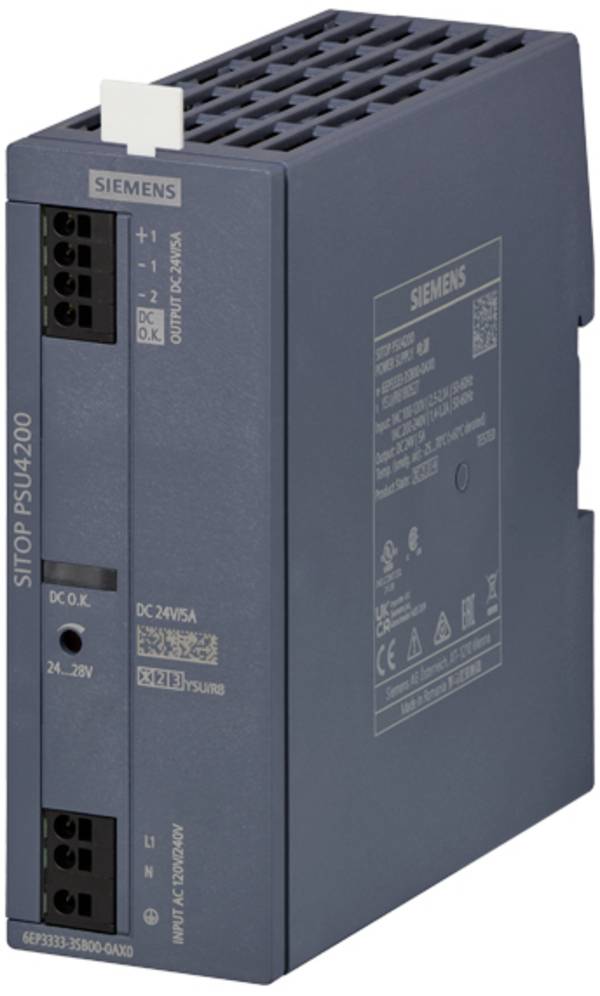 Siemens 6EP33333SB000AX0 Alimentation rail DIN  24 V 5 A  Nbr. de sorties:1 x  Contenu 1 pc(s)
