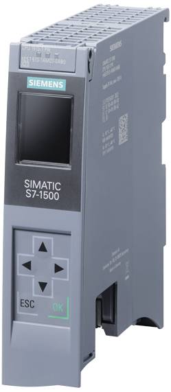 Commande de programme industriel de Siemens, modèle SIMATIC S7-1500. Comprend un afficheur et des touches de commande pour le pilotage.