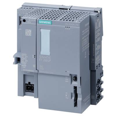 Unité centrale grise SIMATIC ET 200SP de Siemens avec plusieurs connexions et étiquettes, adaptée aux systèmes d'automatisation industrielle.