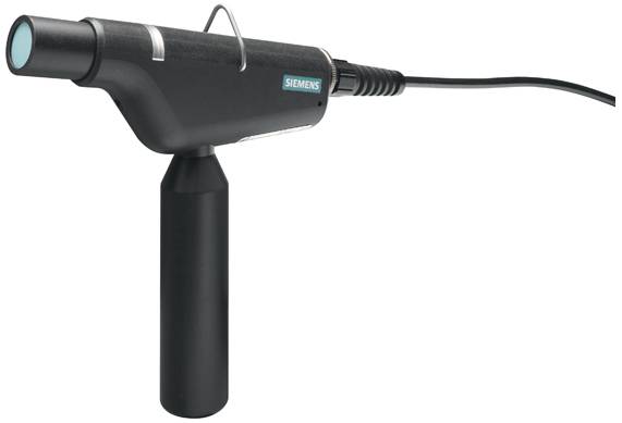 Un appareil portable noir Siemens avec un câble et une poignée de déclenchement, probablement un scanner ou un appareil de mesure.