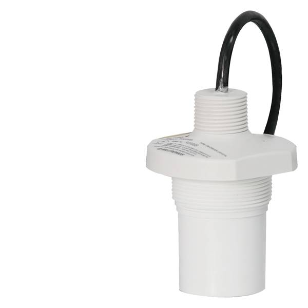 Un capteur cylindrique blanc avec un câble noir en haut, souvent utilisé dans des applications industrielles pour mesurer les niveaux de liquides.