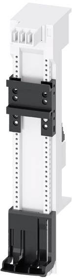 Composant électrique au format vertical, boîtier blanc et bornes noires, probablement destiné à l'intégration modulaire dans des installations électriques.
