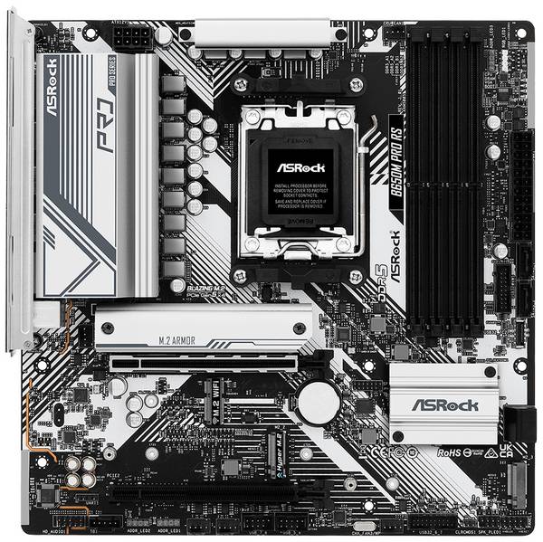 ASRock B650M Pro RS Carte mère Socket (PC) AMD® AM5 Facteur de forme (détails) Micro-ATX Chipset de la carte mère AMD® B650