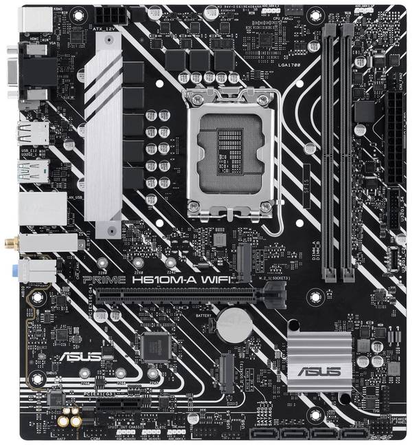 Asus PRIME H610M-A WIFI Carte mère Socket (PC) Intel® 1700 Facteur de forme (détails) Micro-ATX Chipset de la carte mère Intel® H610