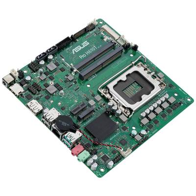 Une carte mère verte avec divers composants électroniques et connexions, incluant des ports USB et un socket de processeur.