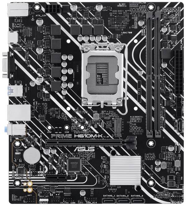 Asus PRIME H610M-K Carte mère Socket (PC) Intel® 1700 Facteur de forme (détails) Micro-ATX Chipset de la carte mère Intel® H610