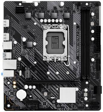 ASRock H610M-H2/M.2 D5 Carte mère Socket (PC) Intel® 1700 Facteur de forme (détails) Micro-ATX Chipset de la carte mère Intel® H610
