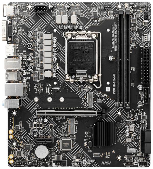 MSI PRO H610M-G Carte mère Socket (PC) Intel® 1700 Facteur de forme (détails) Micro-ATX Chipset de la carte mère Intel® H610