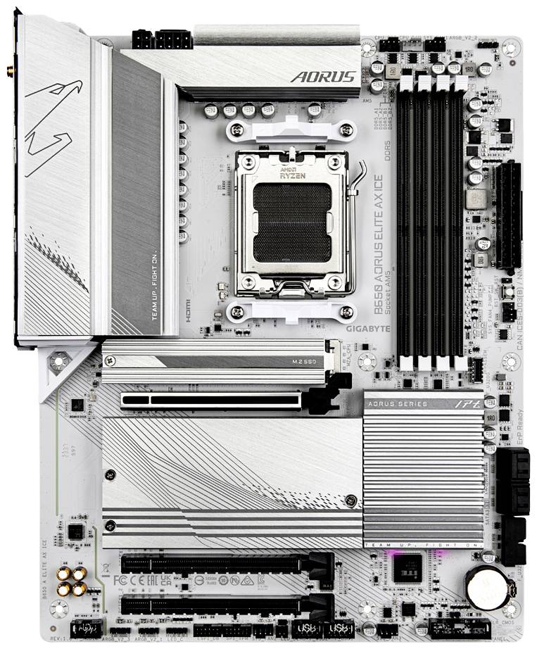 Gigabyte B650 AORUS ELITE AX ICE Carte mère Socket (PC) AMD® AM5 Facteur de forme (détails) ATX Chipset de la carte mère-0