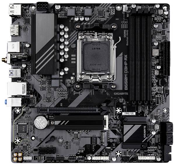Gigabyte B650M D3HP AX - 1.0 Carte mère Socket (PC) AMD® AM5 Facteur de forme (détails) Micro-ATX Chipset de la carte mère AMD® B650