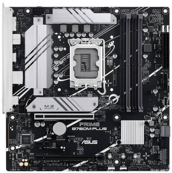 Asustek Computer PRIME B760M-PLUS Carte mère Socket (PC) Intel® 1700 Facteur de forme (détails) Micro-ATX Chipset de la carte mère Intel® B760