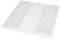 Couvercle de ventilation blanc avec grilles rectangulaires, adapté pour une installation au plafond, comprenant deux zones de ventilation adjacentes.