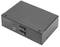 Un commutateur KVM noir avec un port USB et deux boutons de commande sur le devant, adapté pour connecter plusieurs ordinateurs à un seul écran.