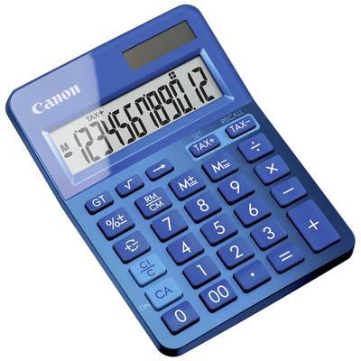 Canon LS-123K  Calculatrice de bureau bleu Ecran: 12 à pile(s), solaire (l x H x P) 104 x 25 x 145 mm