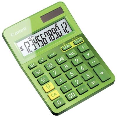 Canon LS-123K  Calculatrice de bureau vert Ecran: 12 à pile(s), solaire (l x H x P) 104 x 25 x 145 mm