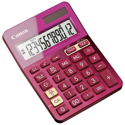 Canon LS-123K  Calculatrice de bureau rose Ecran: 12 à pile(s), solaire (l x H x P) 104 x 25 x 145 mm