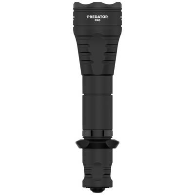 Lampe de poche en noir avec l'inscription 'PREDATOR PRO' sur la partie supérieure. Design robuste et strié pour une meilleure prise en main.