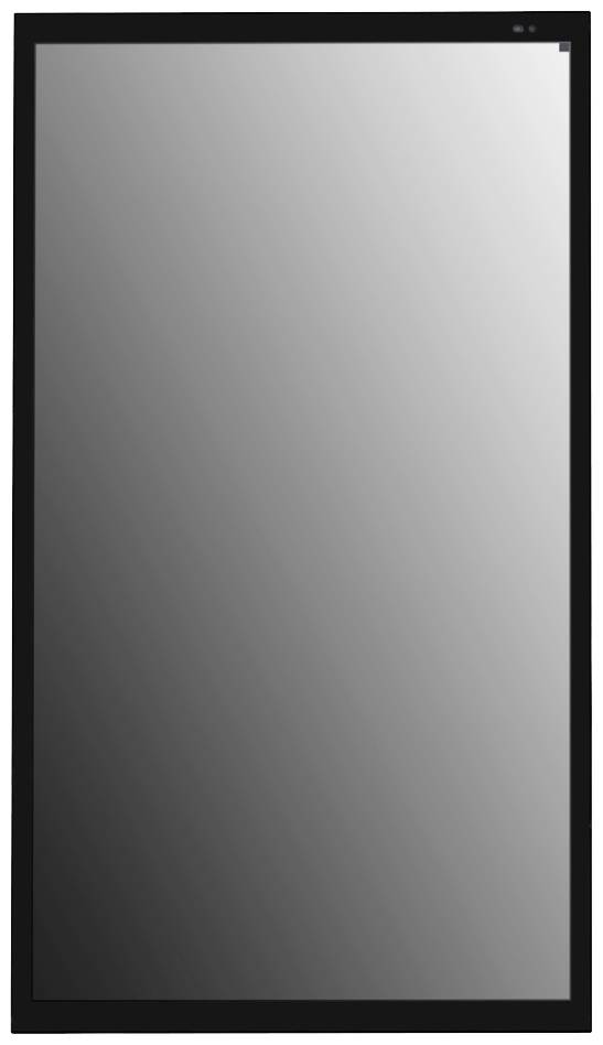 Un cadre photo rectangulaire noir avec une image ou un miroir invisible, représenté sur un fond neutre.