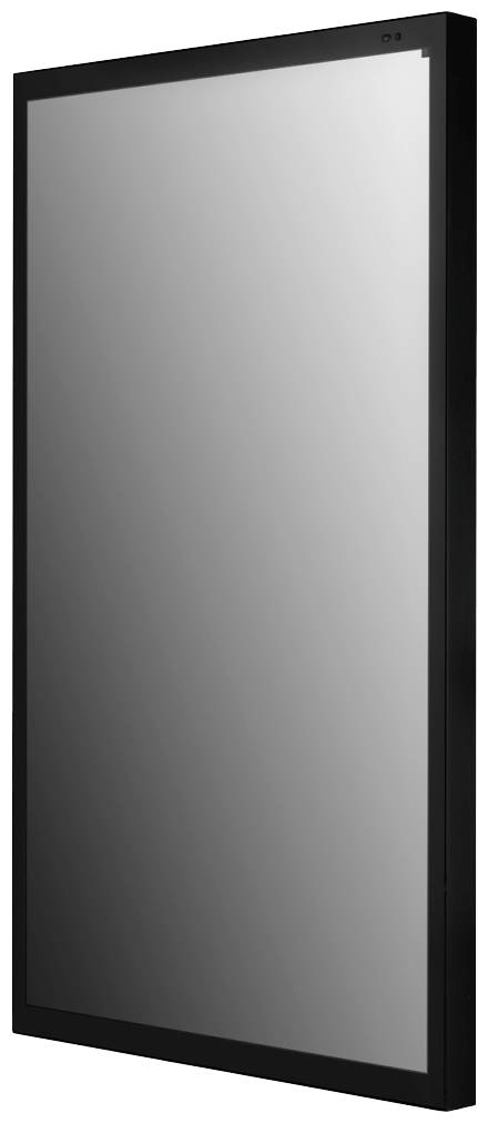 Écran rectangulaire noir à surface brillante.