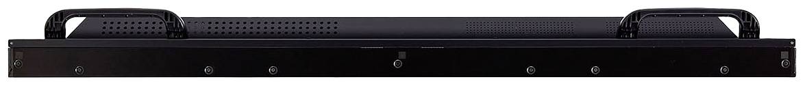 Un support électrique noir avec poignées. Probablement utilisé pour l'installation dans un système de rack.
