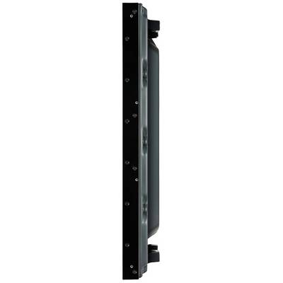 Vue latérale d'un dispositif électronique rectangulaire noir avec des vis et des éléments de fixation apparents.