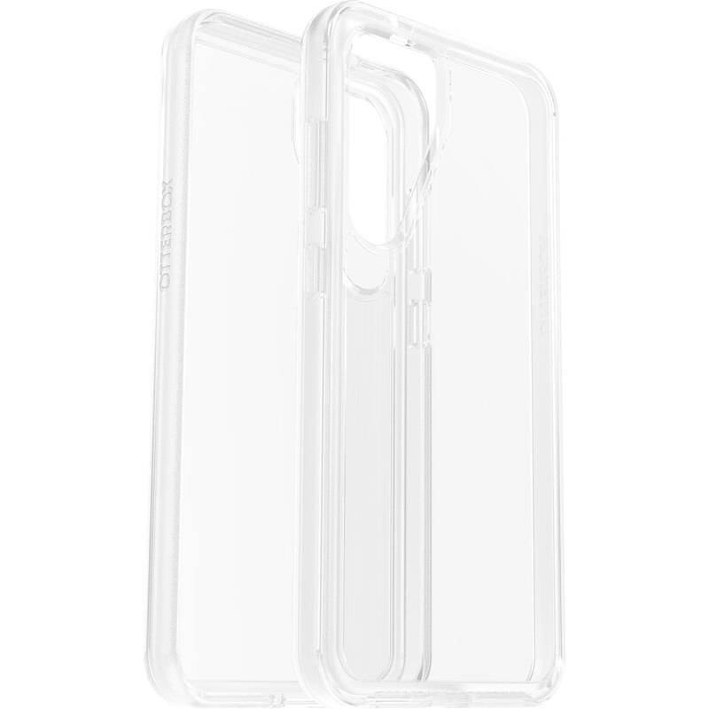 Deux étuis de téléphone transparents en plastique, superposés, démontrent leur stabilité et leur fonction de protection pour les smartphones.