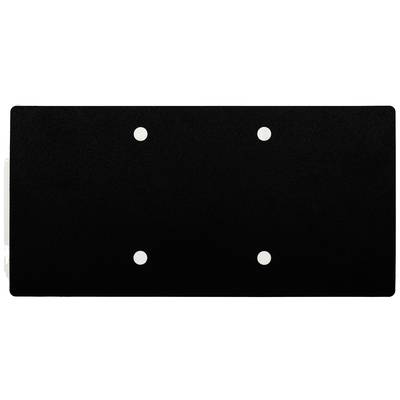 Un rectangle noir avec quatre points blancs symétriquement disposés sur sa surface.