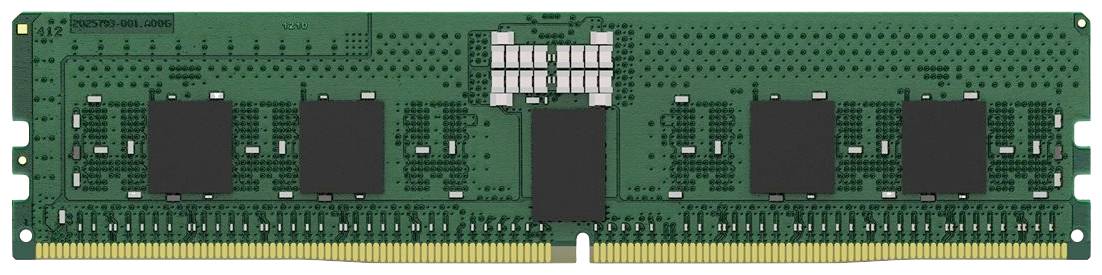 Une barrette de mémoire RAM verte avec des puces noires et des contacts dorés, typique de l'utilisation dans les ordinateurs pour le stockage temporaire de données.