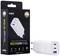 Chargeur avec deux ports USB et son emballage. Texte sur l'emballage : « MOJO 65W, Chargeur GaN avec 3 ports PD 3.0, Conçu à Taïwan ».