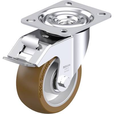 Une roulette de guidage stable en métal avec une roue brune et une plaque de montage, adaptée aux meubles ou aux applications industrielles.