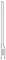 Un composant électrique vertical, en forme de stylo, avec deux bornes métalliques en bas et un fil en boucle en haut.