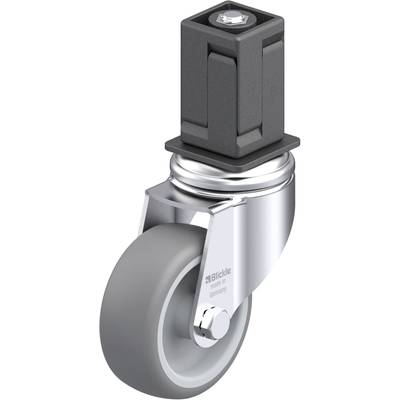 Roulette de direction grise pour charges lourdes avec boîtier noir, idéale pour les applications industrielles.