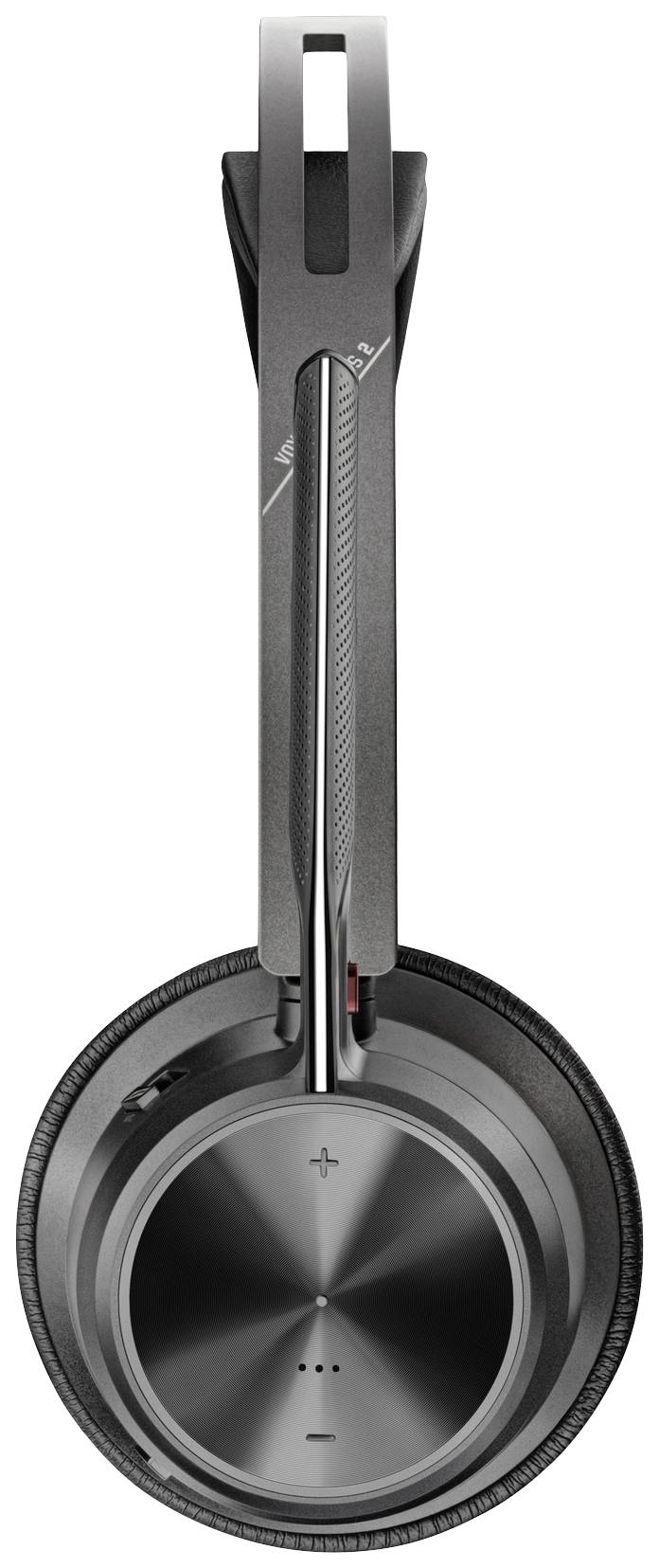 Casque sans fil noir Over-Ear avec un design élégant et moderne, présentant des accents métalliques, montrant l'écouteur gauche.