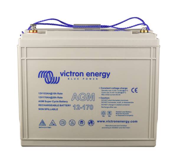 Victron Energy AGM Super Cycle 12V 170Ah BAT412117081 Batterie au plomb 12 V 170 Ah plomb (AGM) (l x H x P) 153 x 280 x 336 mm raccord à vis M8 sans entretien