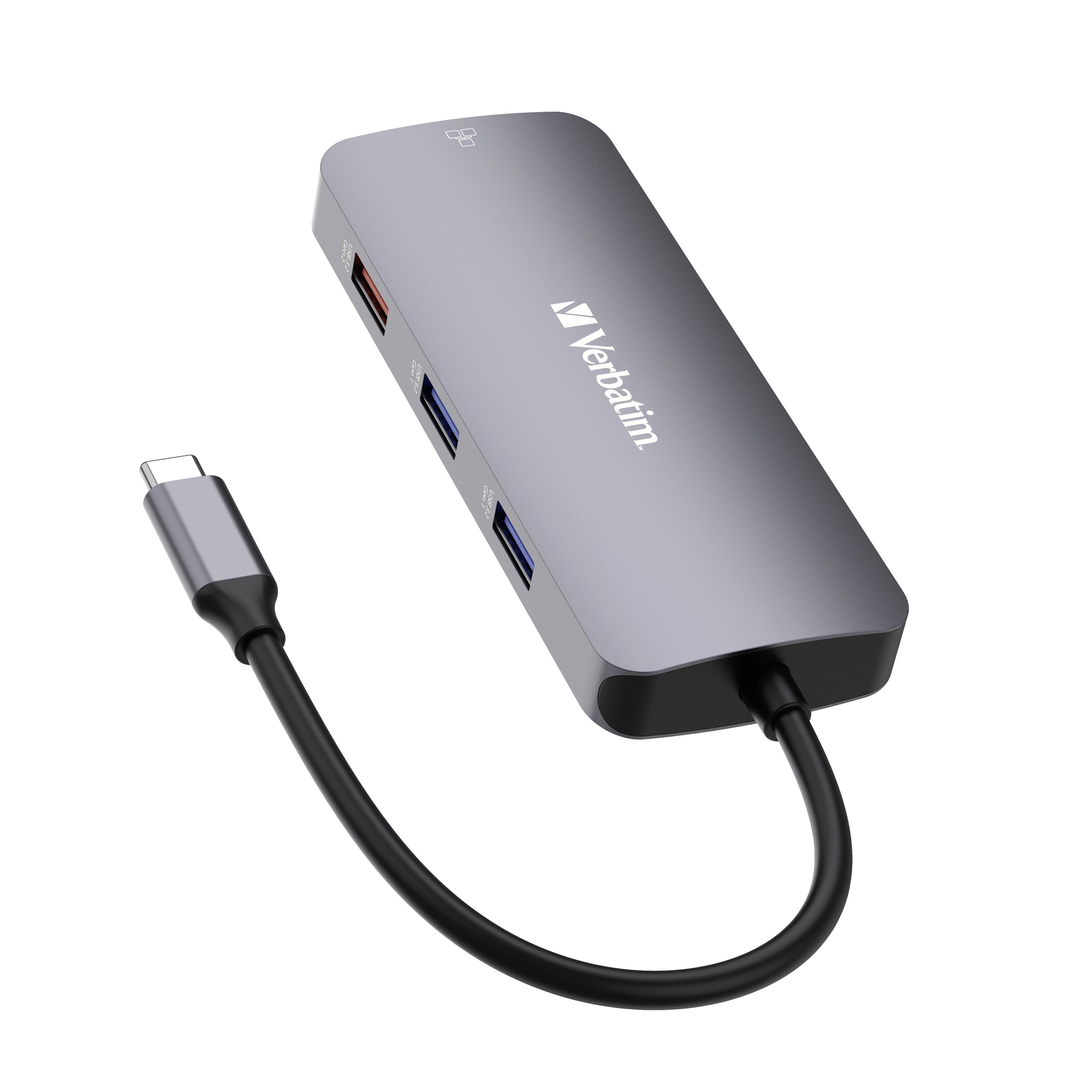 Verbatim 32152 Hub USB 9 ports HDMI™, microSD, RJ45, SD, USB 3.1 (Gen 1), USB 3.1 (Gen 1), USB 3.1 (2è gén.), USB 3.1 (2-2