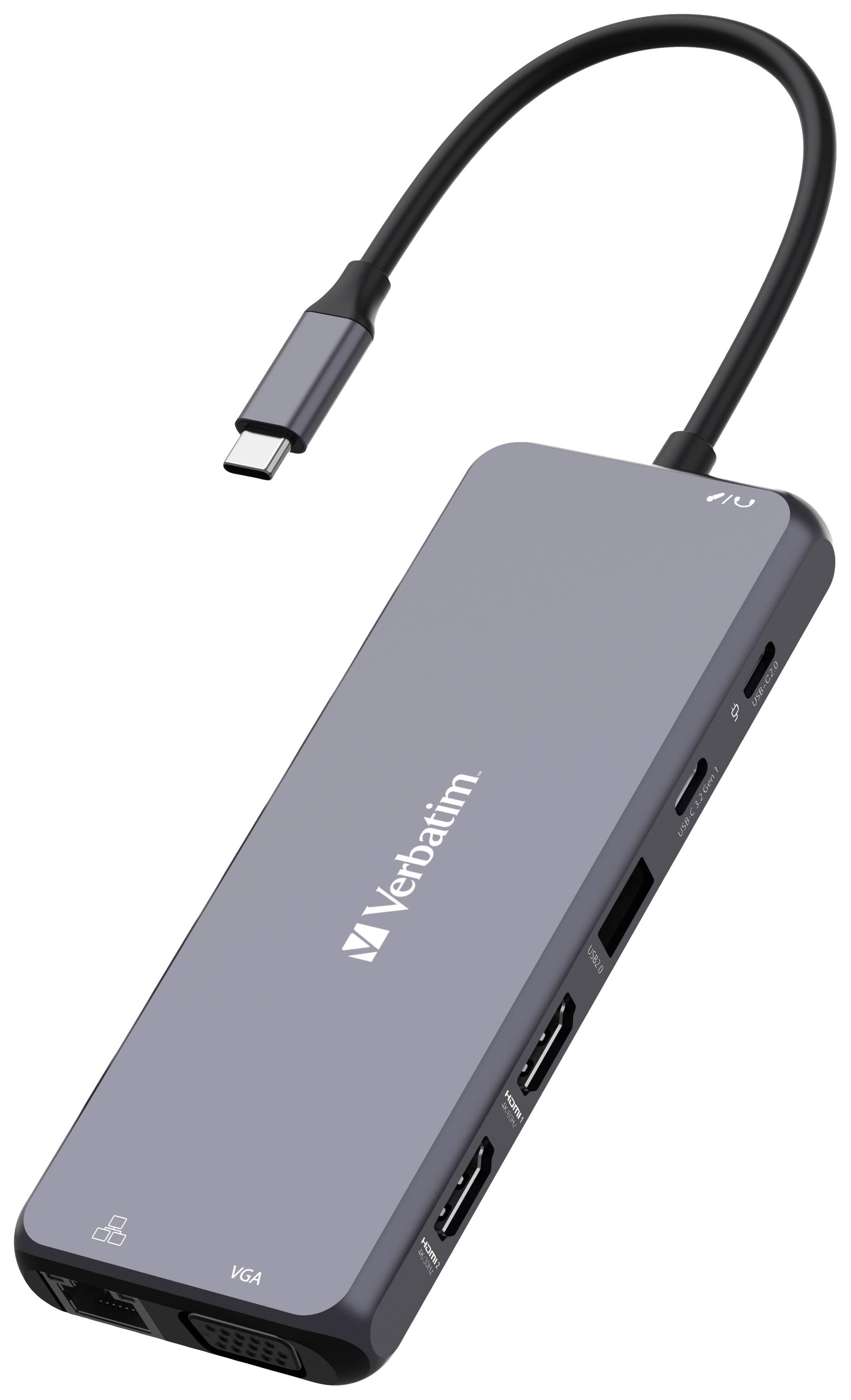 Hub Verbatim, multiport, CMH-14, 2 ports USB 2.0-A, 4 ports USB 3.2-A, 2 ports USB 3.2-C VGA, 2 ports HDMI 4K, RJ45,...-1