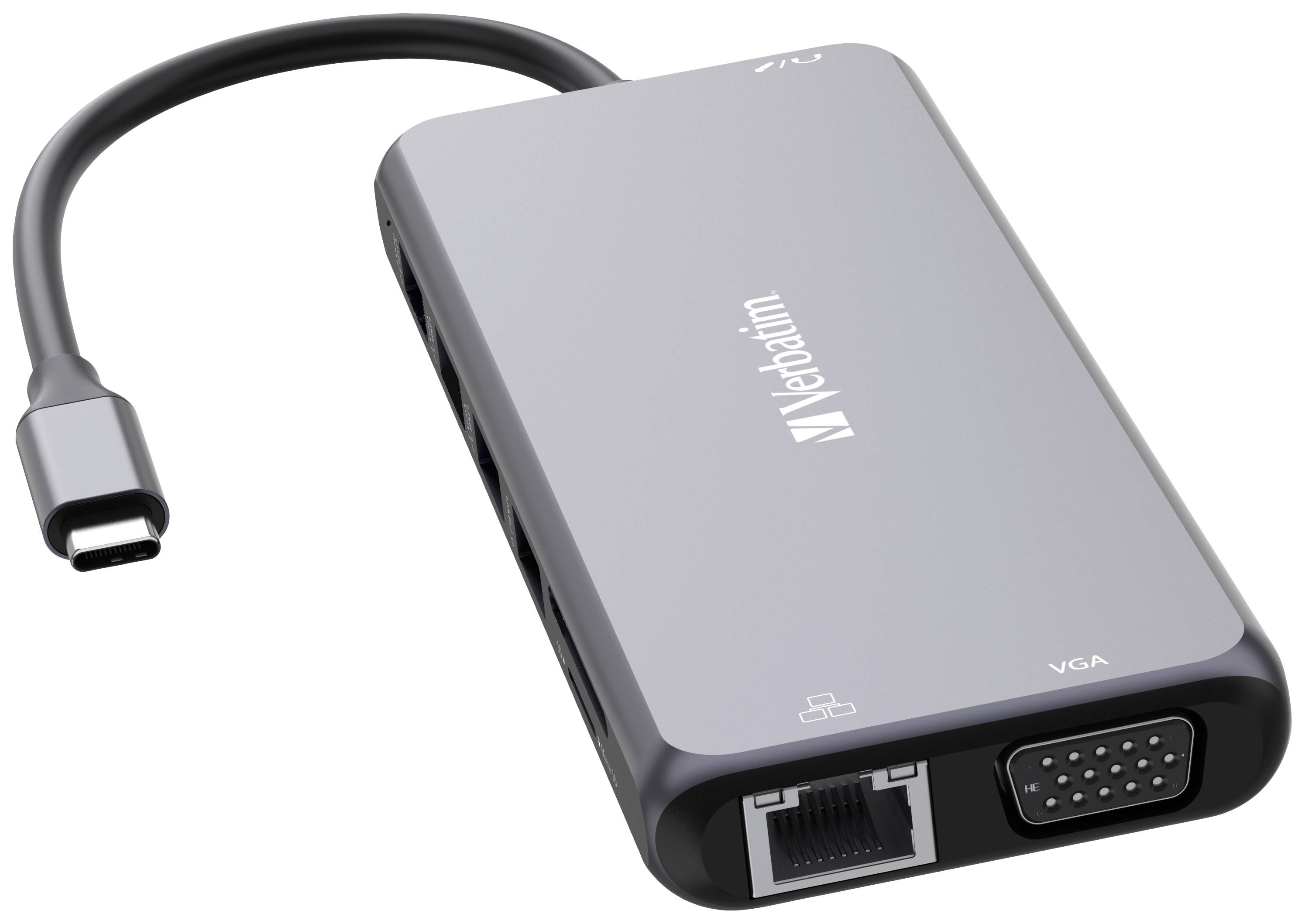 Hub Verbatim, multiport, CMH-14, 2 ports USB 2.0-A, 4 ports USB 3.2-A, 2 ports USB 3.2-C VGA, 2 ports HDMI 4K, RJ45,...-3