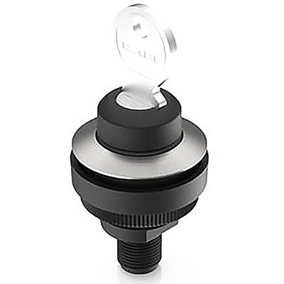 L'image montre un adaptateur de valve de voiture noir avec un anneau métallique et un capuchon de valve ouvert sur le dessus.