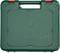 Valise en plastique vert avec fermeture rouge, marquée du logo 'BOSCH'.