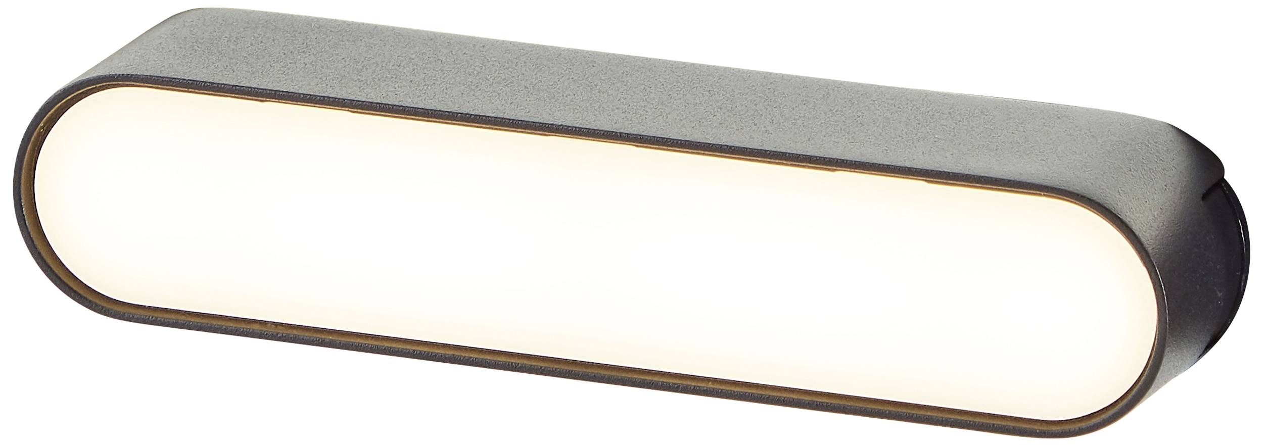 Applique murale moderne et allongée au design épuré et à la surface lisse et lumineuse. Idéale pour un éclairage discret dans les espaces intérieurs.