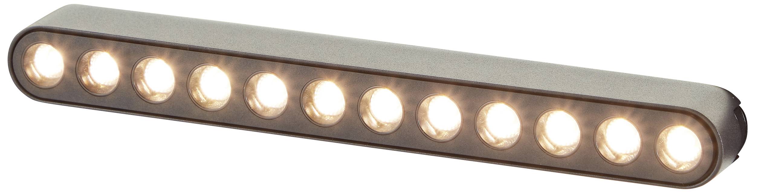 Une barre lumineuse LED allongée avec onze petites lampes disposées de manière uniforme. Idéale pour un éclairage homogène.