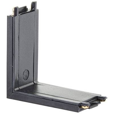Pièce en plastique noir, rectangulaire, avec des connexions de serrage dorées aux extrémités, probablement utilisée comme support ou connecteur.