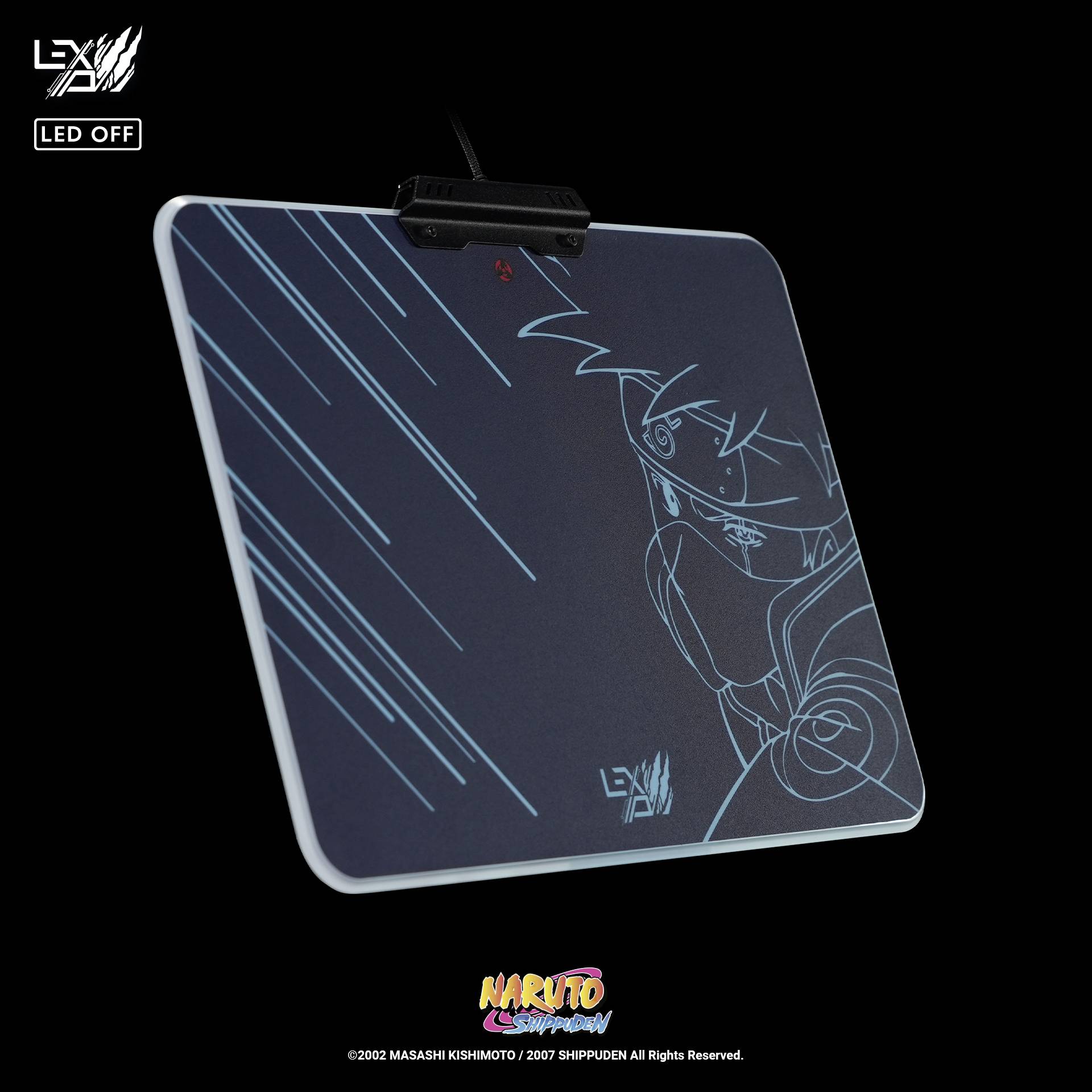 Tapis De Souris Gamer Lexip B5 – Rigide, Rétroéclairé, Texture Micro, Noir